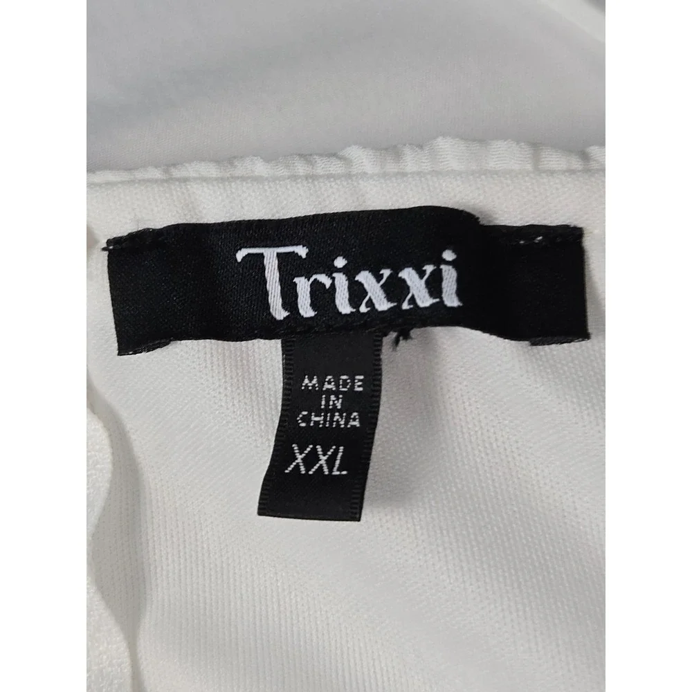 Trixxi White Faux Wrap Mini Dress Size XXL Bridal‎ Shower Feminine Summer Party